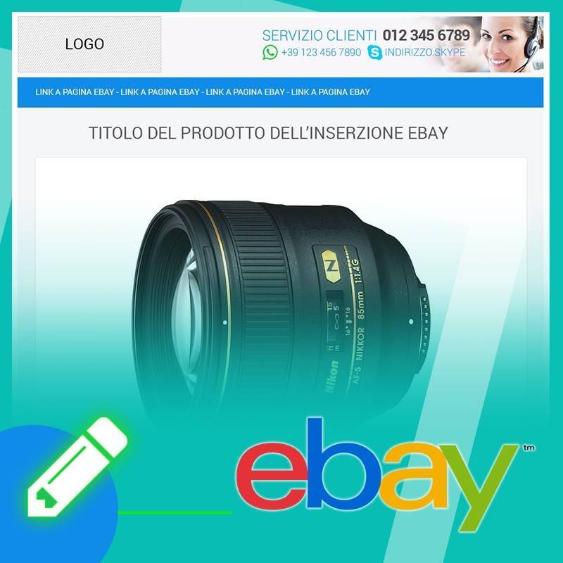 Template inserzione eBay Flat Blue Template inserzione eBay Flat Blue