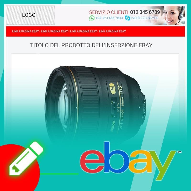 Template inserzione eBay Flat Blue Template inserzione eBay Flat Blue