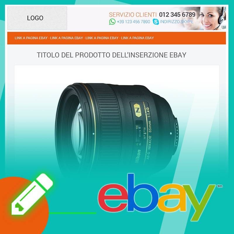 Template inserzione eBay Flat Blue Template inserzione eBay Flat Blue