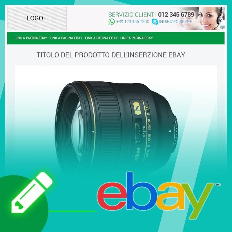 Template inserzione eBay Flat Blue Template inserzione eBay Flat Blue