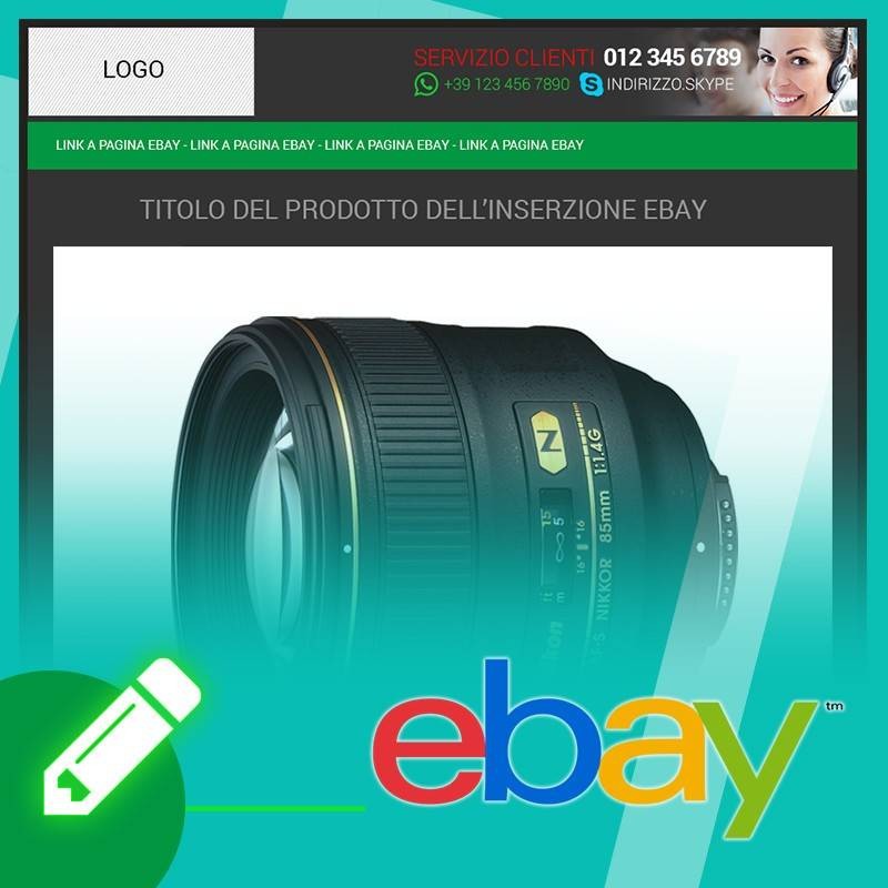 Template inserzione eBay Flat Green Template inserzione eBay Flat Green