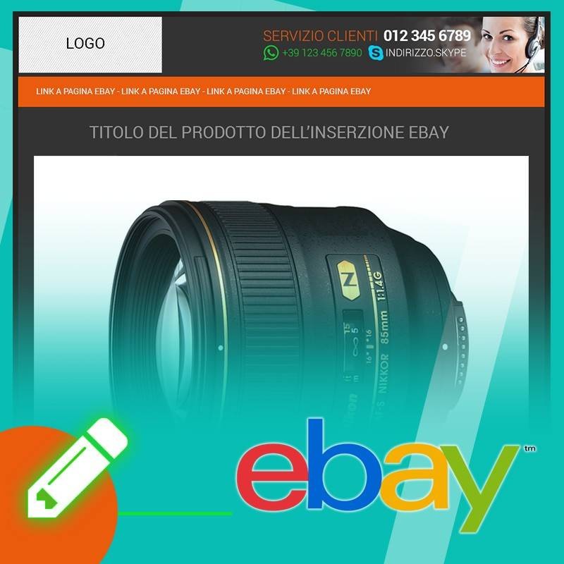 Template inserzione eBay Flat Orange Template inserzione eBay Flat Orange