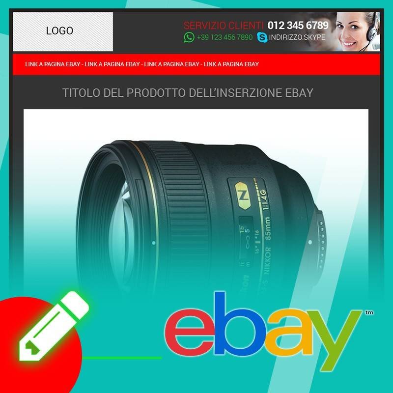 Template inserzione eBay Flat Red Template inserzione eBay Flat Red
