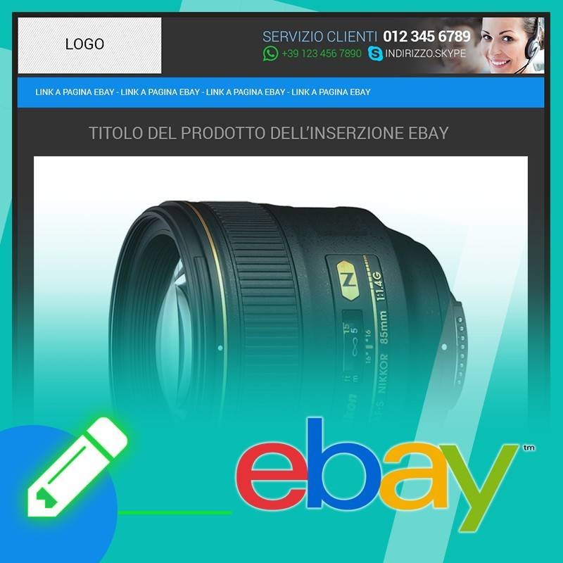 Template inserzione eBay Flat Blue Template inserzione eBay Flat Blue